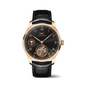 IWC Portugieser Hand Wound Tourbillon IW545901 Rose Gold Obsidian Dial 42mm Watch