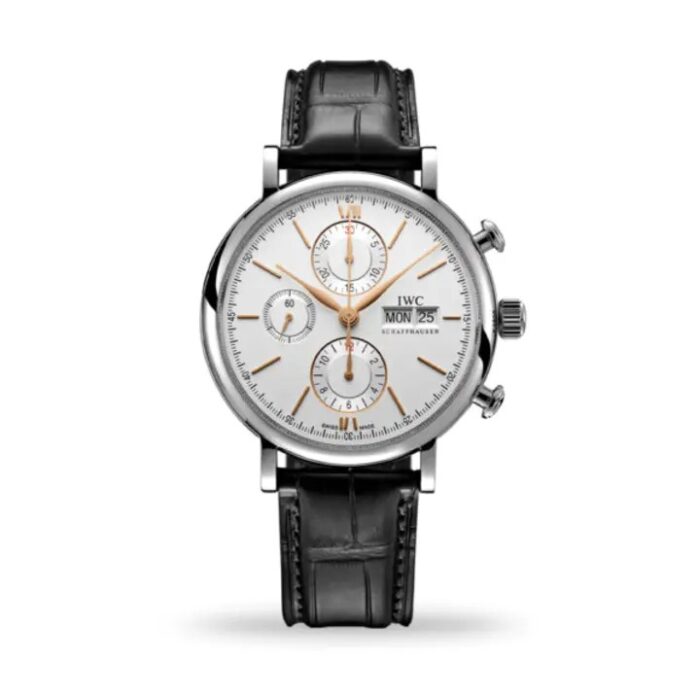 IWC Portofino Chronograph 42mm IW391031 luxury Swiss watch with leather strap