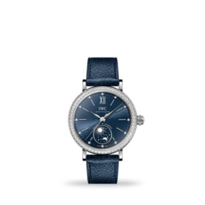 IWC Portofino Automatic Moon Phase 37mm IW659601 ladies’ luxury watch with moon phase, silver dial, and stainless steel case