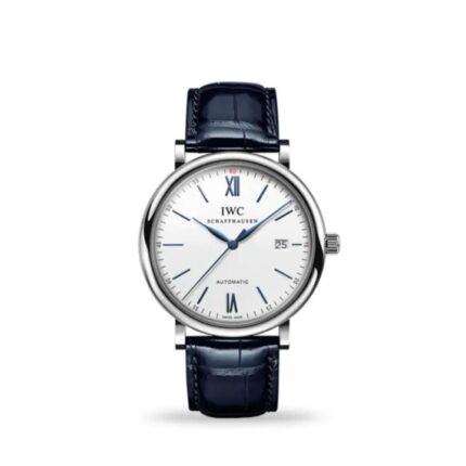 IWC Portofino Automatic 40mm IW356527 men’s watch with silver dial and black alligator leather strap