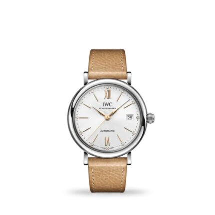 IWC Portofino Automatic 37mm IW458601 men’s watch with silver dial and black alligator leather strap
