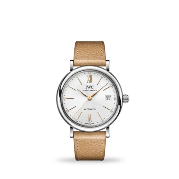 IWC Portofino Automatic 37mm IW458601 men’s watch with silver dial and black alligator leather strap