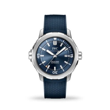 IWC Aquatimer Automatic 42mm IW328801 with black dial, stainless steel case, and rubber strap