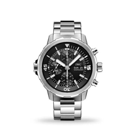 IWC Aquatimer Chronograph Automatic 44mm IW376804 with blue dial, stainless steel case, and rubber strap