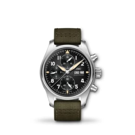 IWC Pilot's Watch Chronograph Spitfire 41mm IW387901 with green dial and bronze case
