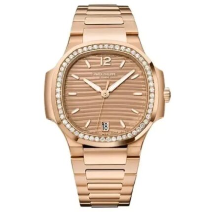 Nautilus Ladies 7118/1200R-010 Rose Gold Watch with Diamond Bezel