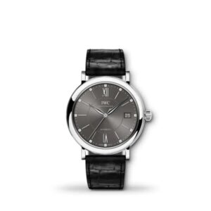 IWC Portofino Automatic 37mm IW458102 women’s luxury watch with diamond bezel, silver dial, and steel case