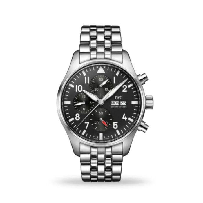 IWC Pilot’s Watch Chronograph 43mm IW378002 with black dial and stainless steel case