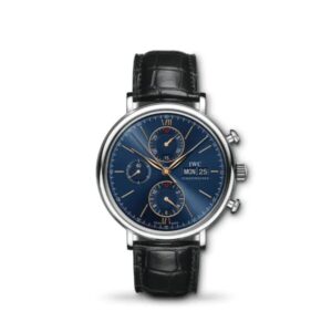 IWC Portofino Chronograph 42mm IW391036 with silver dial and Milanese mesh bracelet