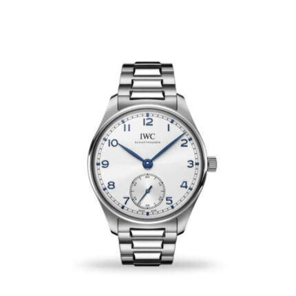 IWC Portugieser Automatic 40mm IW358312 silver dial blue hands luxury Swiss watch