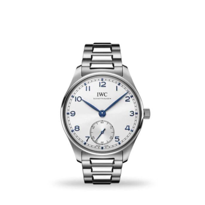 IWC Portugieser Automatic 40mm IW358312 silver dial blue hands luxury Swiss watch
