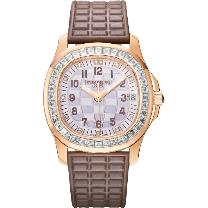 Patek Philippe Aquanaut 40mm with black dial and tropical rubber strap