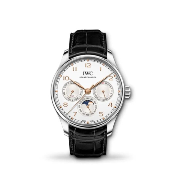 IWC Portugieser Perpetual Calendar 42mm IW344203 in 18k rose gold with silver dial