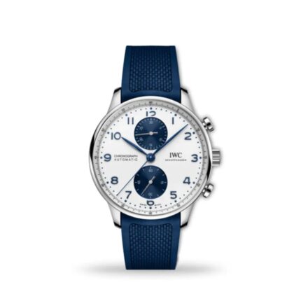 IWC Portugieser Chronograph 41mm IW371620 white dial gold hands Swiss watch