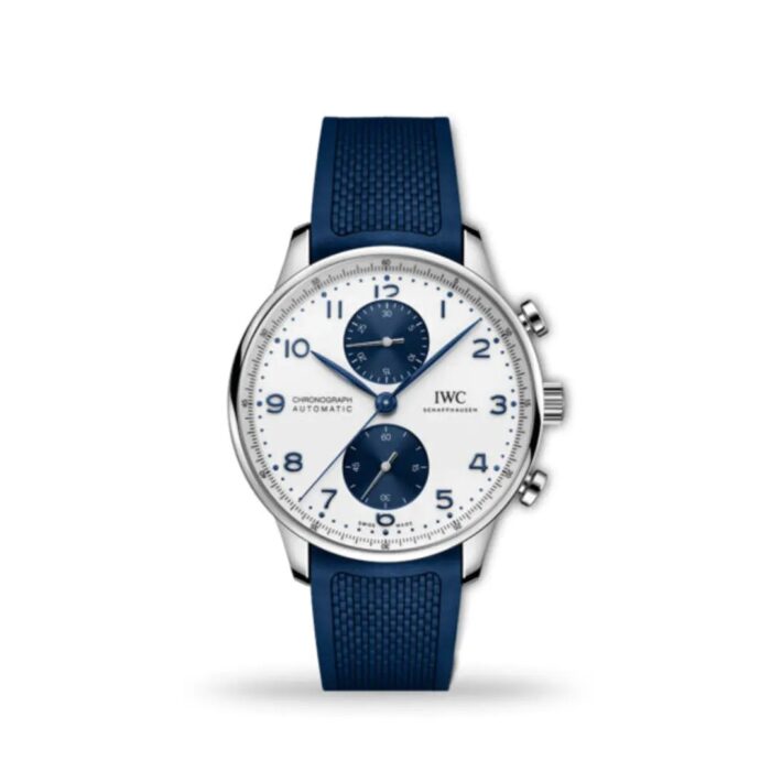IWC Portugieser Chronograph 41mm IW371620 white dial gold hands Swiss watch