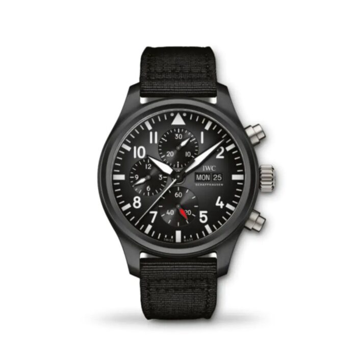 IWC Pilot’s Watch Chronograph Top Gun 44.5mm IW389101 with black ceramic case and black dial