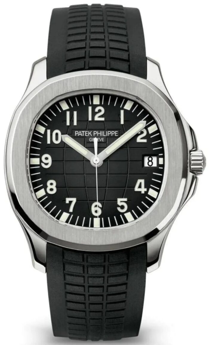 Patek Philippe Aquanaut 40.8mm luxury sports watch with embossed dial and composite strap