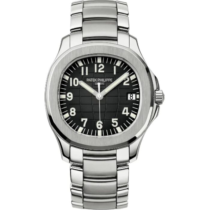 Patek Philippe Aquanaut 40.8mm black dial with tropical strap