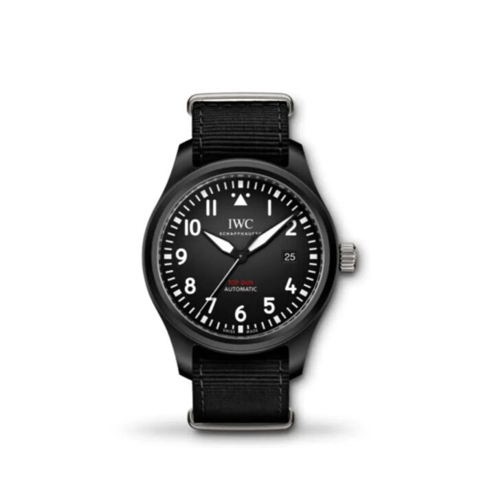 IWC Pilot’s Watch Automatic Top Gun 41mm IW326901 with black ceramic case and black dial