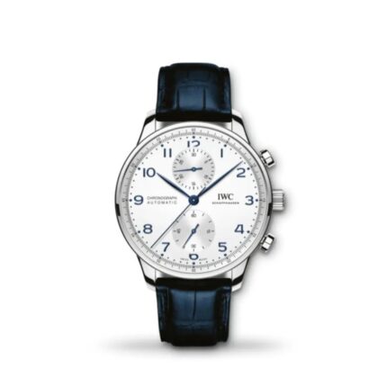 IWC Portugieser Chronograph 41mm IW371605 with white dial and blue hands