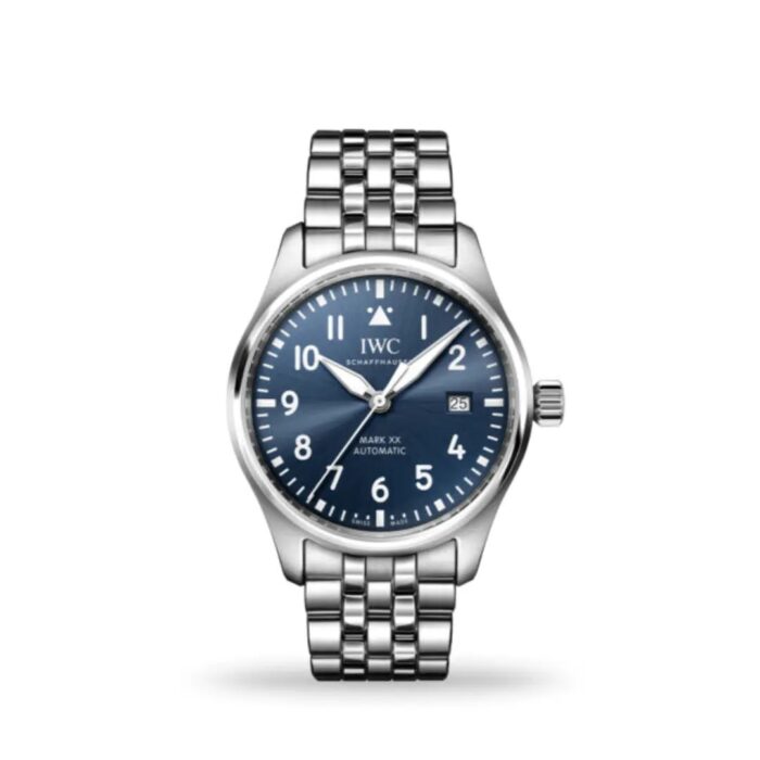 IWC Pilot’s Watch Mark XX 40mm IW328204 with blue dial and stainless steel bracelet