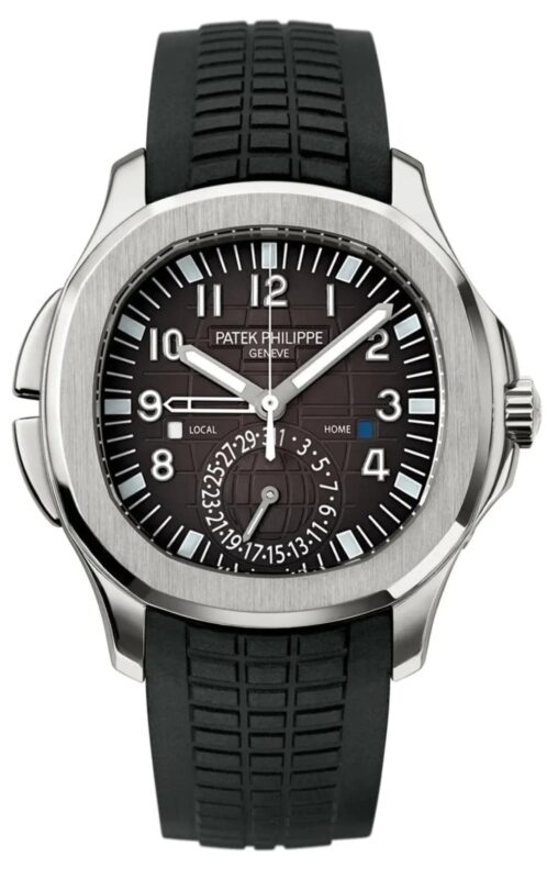 Patek Philippe Aquanaut Travel Time 40.8mm with black dial and dual time zone feature