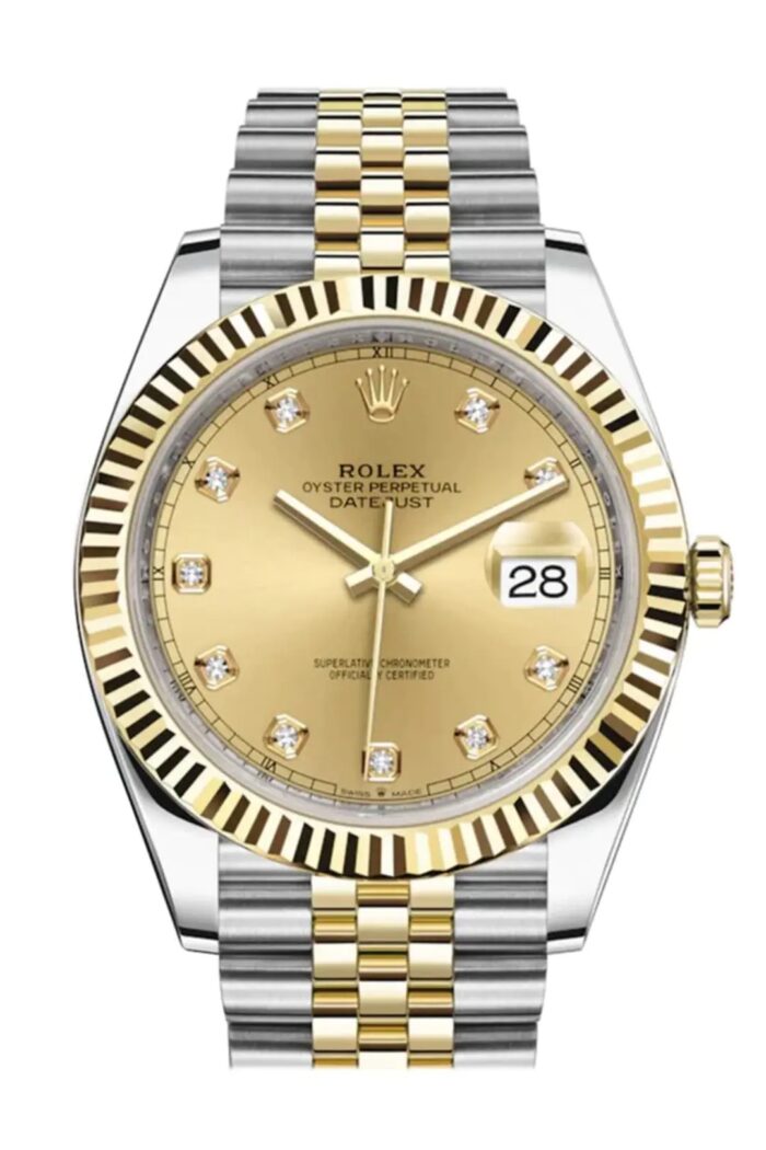 Rolex Datejust Champagne Diamond Dial Men’s Watch