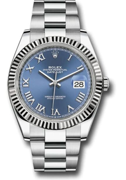 "Rolex Datejust 41 Blue Dial Ref 126334 Men's Luxury Watch with Oyster Bracelet"