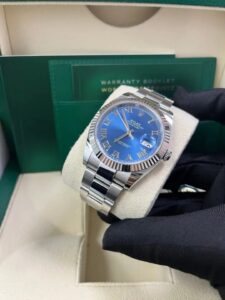 "Rolex Datejust 41 Blue Dial Ref 126334 Men's Luxury Watch with Oyster Bracelet"