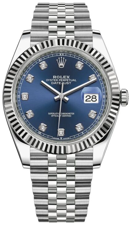"Rolex Datejust 41 Blue Dial Diamond Jubilee Bracelet – Luxury Watch Empire"