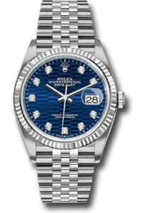 Rolex Datejust 36mm Oystersteel and White Gold with Fluted Bezel on Oyster Bracelet
