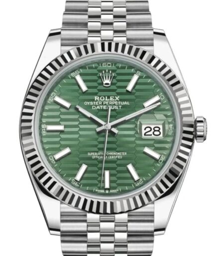 Rolex Datejust 36/41mm Mint Green Dial with Fluted Bezel and Jubilee Bracelet Super Clone