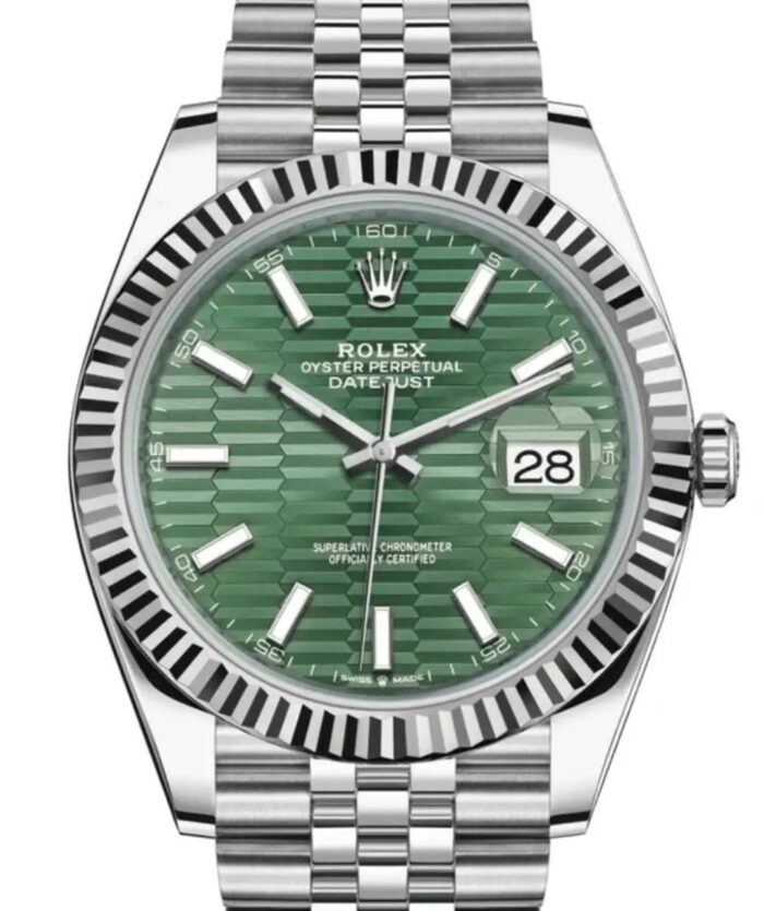 Rolex Datejust 36/41mm Mint Green Dial with Fluted Bezel and Jubilee Bracelet Super Clone