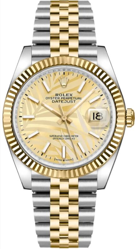 Rolex Datejust 36mm Steel and Yellow Gold Men’s Watch with Fluted Palm Dial and Jubilee Bracelet