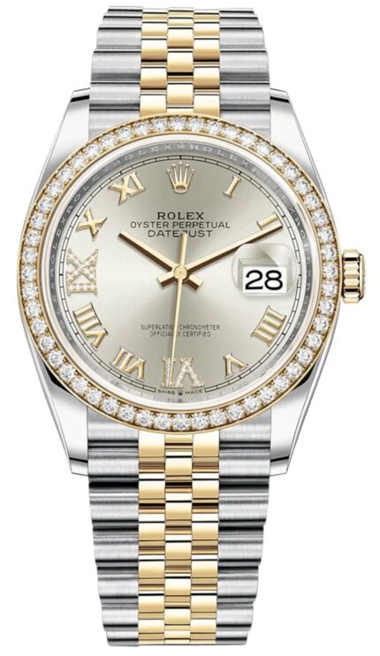 Rolex Datejust 36mm Two-Tone Jubilee with Silver Diamond Dial – Ref. 126283RBR
