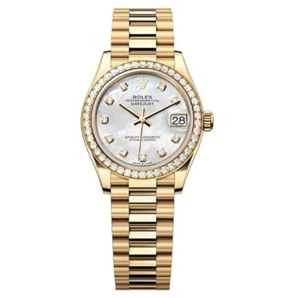Rolex Datejust 31mm Yellow Gold Diamond Bezel Ladies Watch – Ref M278278