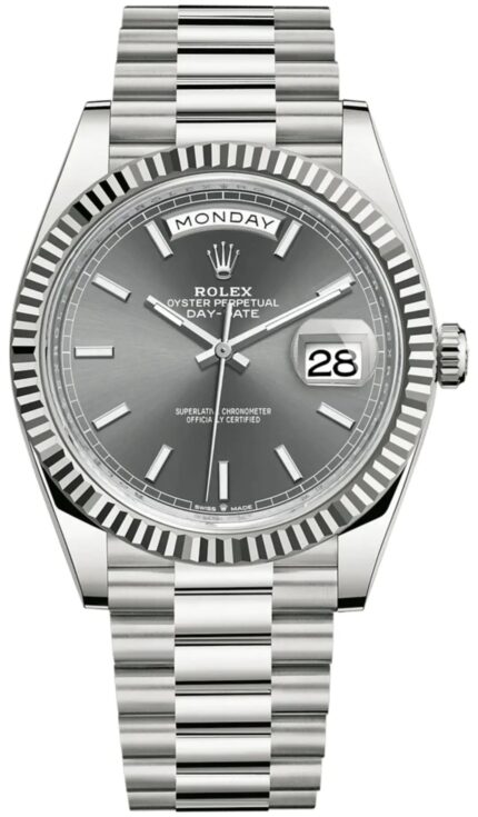 Rolex Day-Date 40 Slate Dial White Gold President Watch