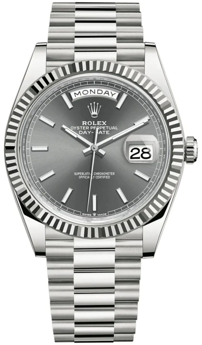 Rolex Day-Date 40 Slate Dial White Gold President Watch