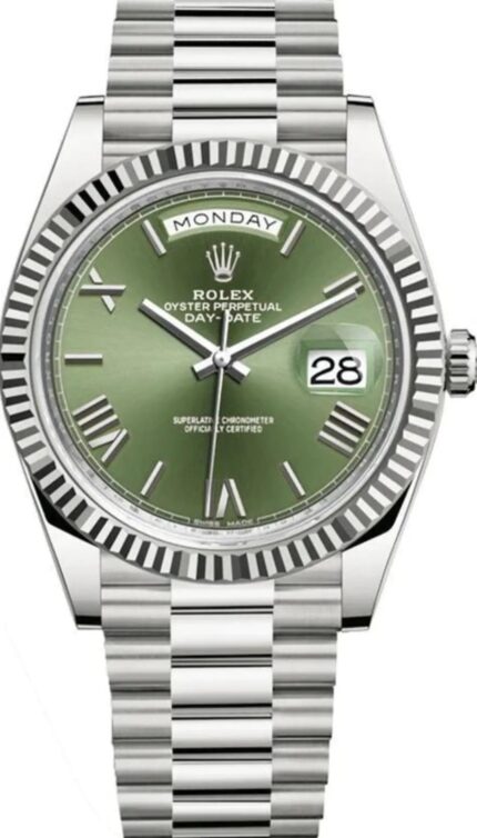 Rolex Day-Date 40mm Green Dial White Gold President Super Clone Watch