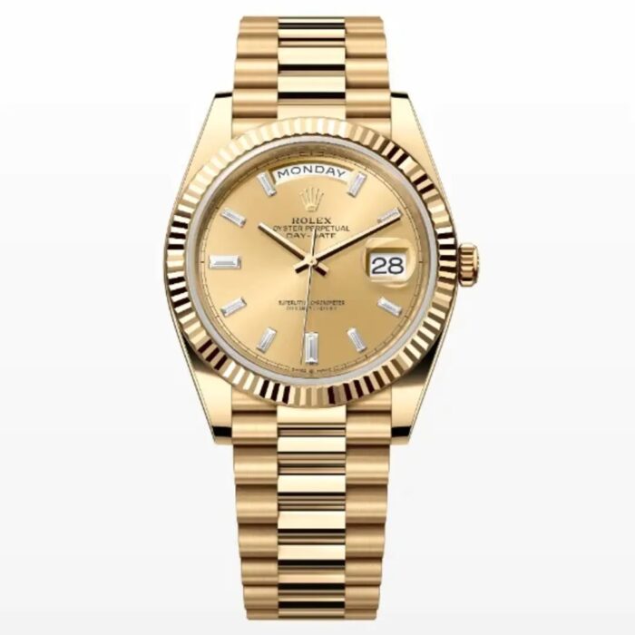 Rolex Day-Date 36/40 Champagne Dial Diamond Yellow Gold President Watch