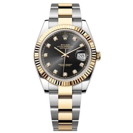 Rolex Datejust 41mm Black Diamond Dial Two-Tone Oyster Bracelet Men’s Watch