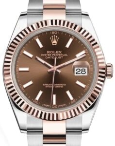 Rolex Datejust 41mm Chocolate Dial Stick Ref 126331 – Two Tone Rose Gold & Steel Men’s Luxury Watch