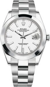 Rolex Datejust 41mm White Dial Stainless Steel Oyster Bracelet Men’s Watch