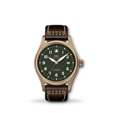 IWC Pilot’s Watch Automatic Spitfire 39mm IW326802 with green dial and brown leather strap