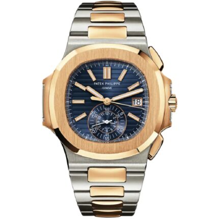 Patek Philippe Nautilus Chronograph 40.5M with blue dial and stainless steel bracelet