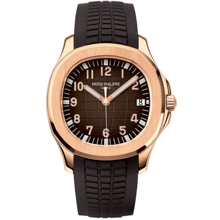 Patek Philippe Aquanaut 40mm with black dial and tropical rubber strap
