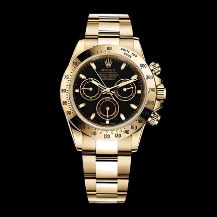 Rolex Daytona M116508 40mm 18ct Yellow Gold Watch with Black Dial – Luxury Watch Empire