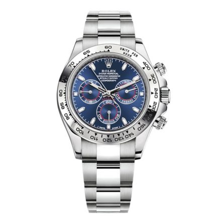 Rolex Ghost Daytona M116509 Blue Dial 18ct White Gold Chronograph Watch – Luxury Watch Empire