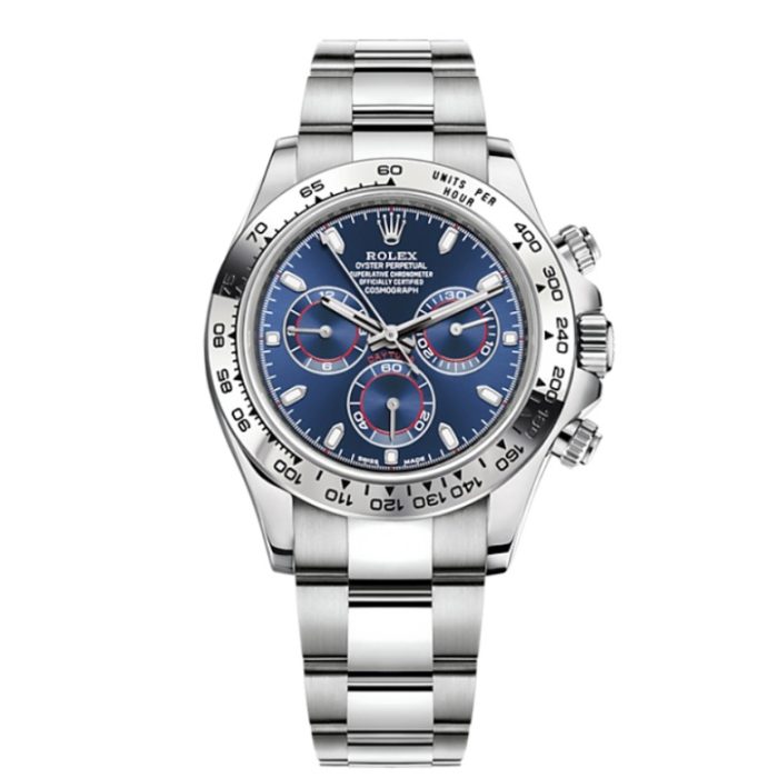 Rolex Ghost Daytona M116509 Blue Dial 18ct White Gold Chronograph Watch – Luxury Watch Empire