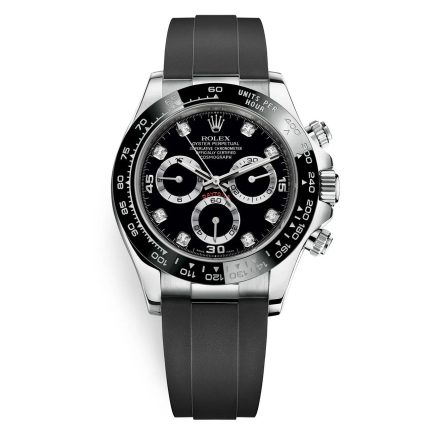 Rolex Daytona White Gold 40mm with Oysterflex Strap Front View